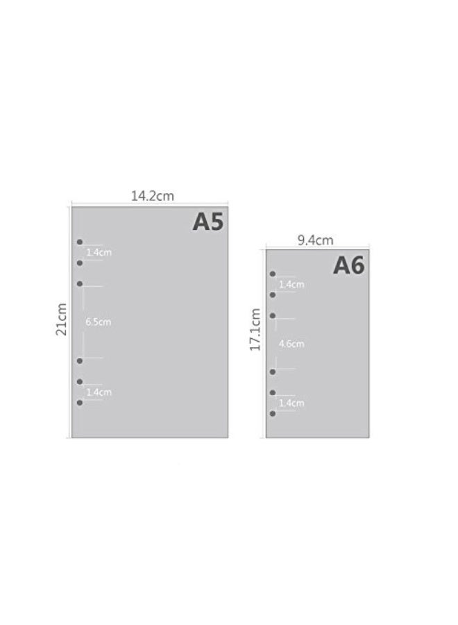 Binder Index PP & Paper Dividers for 8.5 inch/6 inch A5/A6 6-Holes Cover Ring Binder (Laser Cover, A6/17cm*10cm/6 Inch) - Image 5